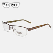 Load image into Gallery viewer, Eagwoo Wide Face Eyeglasses Half Rim Optical Frame Business Eye Glasses Big Spectacle With Spring Temple D9172