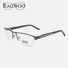 Load image into Gallery viewer, Eagwoo Wide Face Eyeglasses Half Rim Optical Frame Business Eye Glasses Big Spectacle With Spring Temple D9172