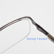Load image into Gallery viewer, Eagwoo Wide Face Eyeglasses Half Rim Optical Frame Business Eye Glasses Big Spectacle With Spring Temple D9172