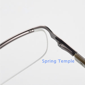 Eagwoo Wide Face Eyeglasses Half Rim Optical Frame Business Eye Glasses Big Spectacle With Spring Temple D9172