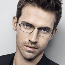 Load image into Gallery viewer, Eareada Titanium Box Square Eyeglasses Frame Men Germany Screwless Ultra Light Full Rim Business Spectacles Prescription Oculus