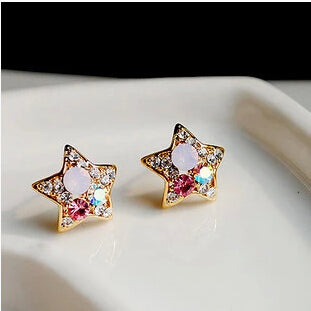 Earing Promotion Zinc Alloy Star Acrylic Brincos New Fashion Retro Colorful Stars Lovely Earrings For Women Best Gift Xy-e197