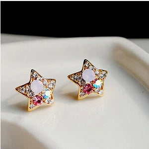 Earing Promotion Zinc Alloy Star Acrylic Brincos New Fashion Retro Colorful Stars Lovely Earrings For Women Best Gift Xy-e197