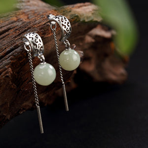 Earings Fashion Jewelry S925 Pure Restoring Ancient Ways Do Old Natural Hetian Jade Inl Nib Ms High-grade Eardrop Wholesale