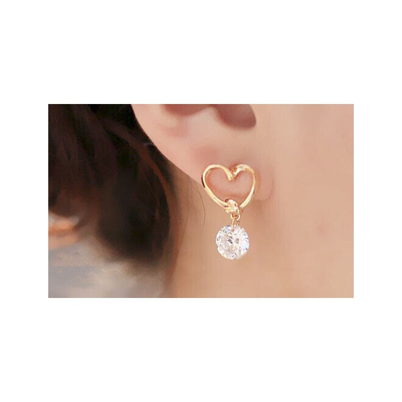 Orecchini Orecchini Design di marca Nuovo modo caldo Popolare Lusso Cristallo Zircone Orecchini a cuore Orecchini Gioielli eleganti per le donne E292 