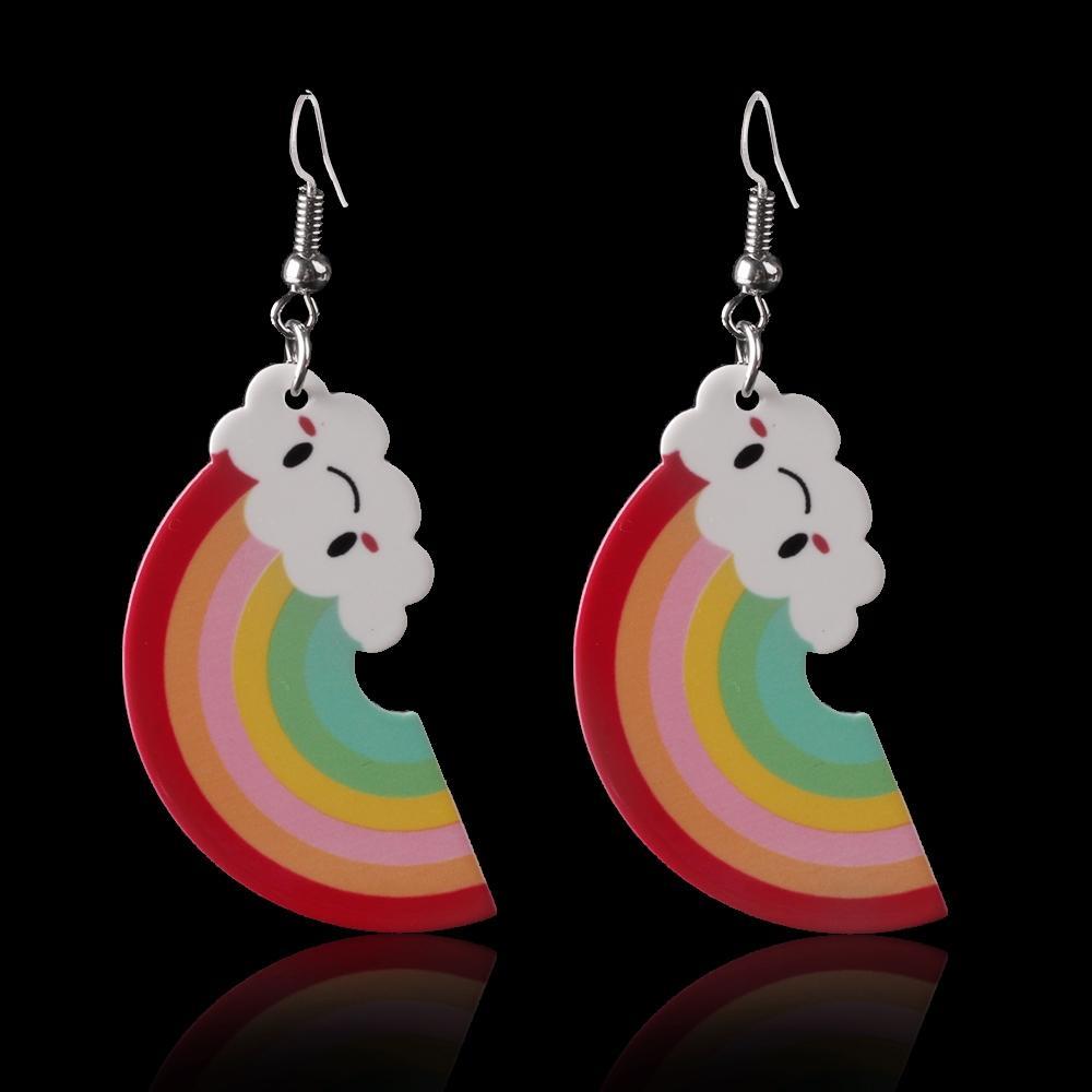 Earring Drop New Rainbow Dangle Fashion Gift Party Funny Earrings Weather Women Colorful Cloud For Lovely Pendant Jewelry