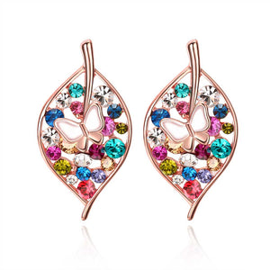 Earring For Classic Crystal Ankle Foot Heart Round Metal Graceful Feeling Stainless Steel Appointment New Alloy Couple's