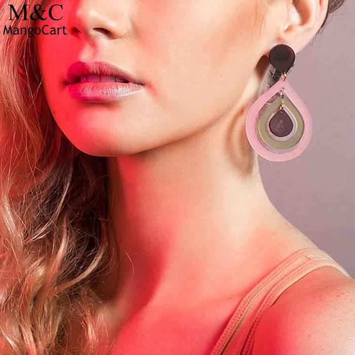 Earrings Trendy Candy Color Acrylic Water Drop Dangle Women for Club Party