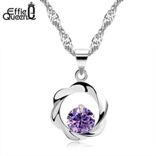 Load image into Gallery viewer, Circle Pendant Necklace with Austria Crystal Flower Shape Women &amp; Girl Necklace Jewelry Wholesale Price WN07