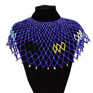 Egyptian Ethnic Bead Bib Collar Neck African Multicolors Beaded Tassel Choker Necklace Statement Maxi Jewelry Tribal Halloween