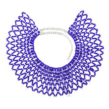 Load image into Gallery viewer, Egyptian Ethnic Bead Bib Collar Neck African Multicolors Beaded Tassel Choker Necklace Statement Maxi Jewelry Tribal Halloween