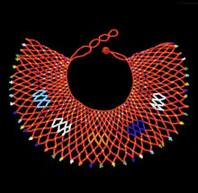 Load image into Gallery viewer, Egyptian Ethnic Bead Bib Collar Neck African Multicolors Beaded Tassel Choker Necklace Statement Maxi Jewelry Tribal Halloween