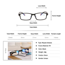 Load image into Gallery viewer, Elbru 0 -1.0 1.5 2.0 2.5 3.0 3.5 4.0 Finished Myopia Glasses Frame Women Men Ultralight TR Myopic Nearsighed Eyeglasses Students