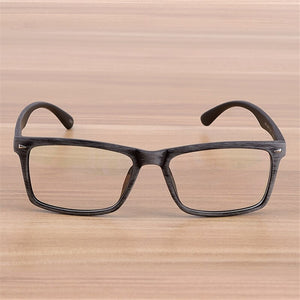 Elbru 2023 Retro Wooden Pattern Glasses Frame Men Women Square Optical Eyeglasses Ultralight Clear Len Plain Spectacles