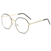 Carica l&#39;immagine nel visualizzatore di Gallery, Elbru Anti-blue Light Metal Eyeglasses Frame Women Men Clear Lens Glasses Fake Glasses Irregular Optical Glasses Frame