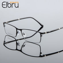 Load image into Gallery viewer, Elbru Anti-blue Light Metal Square Frame Glasses Frame Men Classic Business Full Frame Optical Myopia Eyeglasses