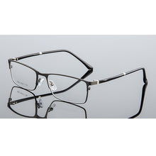 Load image into Gallery viewer, Elbru Anti-blue Light Metal Square Frame Glasses Frame Men Classic Business Full Frame Optical Myopia Eyeglasses