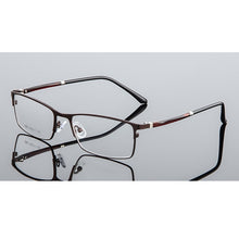 Load image into Gallery viewer, Elbru Anti-blue Light Metal Square Frame Glasses Frame Men Classic Business Full Frame Optical Myopia Eyeglasses
