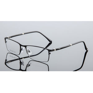 Elbru Anti-blue Light Metal Square Frame Glasses Frame Men Classic Business Full Frame Optical Myopia Eyeglasses