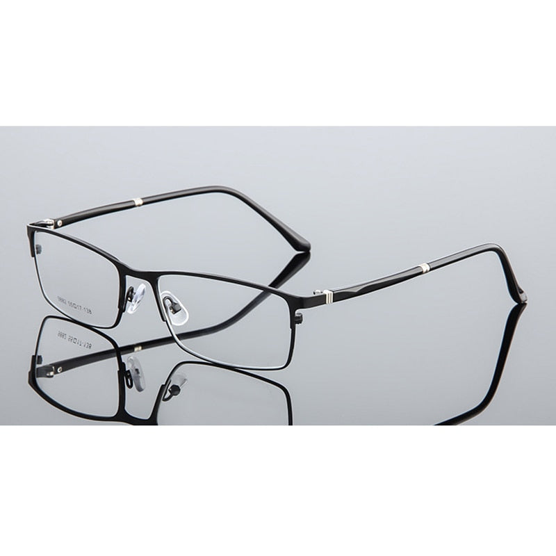Elbru Anti-blue Light Metal Square Frame Glasses Frame Men Classic Business Full Frame Optical Myopia Eyeglasses