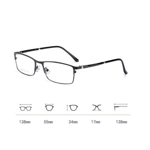 Elbru Anti-blue Light Metal Square Frame Glasses Frame Men Classic Business Full Frame Optical Myopia Eyeglasses