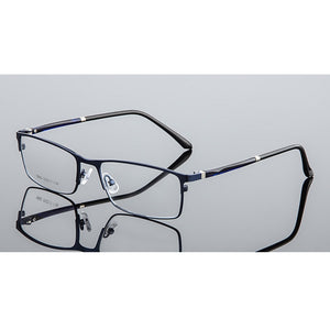 Elbru Anti-blue Light Metal Square Frame Glasses Frame Men Classic Business Full Frame Optical Myopia Eyeglasses