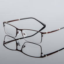 Load image into Gallery viewer, Elbru Anti-blue Light Metal Square Frame Glasses Frame Men Classic Business Full Frame Optical Myopia Eyeglasses