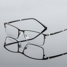 Load image into Gallery viewer, Elbru Anti-blue Light Metal Square Frame Glasses Frame Men Classic Business Full Frame Optical Myopia Eyeglasses