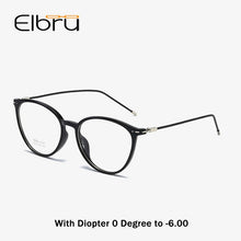 Load image into Gallery viewer, Elbru Cat Eye Finsihed Myopia Glasses With Diopter 0 -0.5 1.0 1.5 2.0 2.5 3.0 3.5 4.0 4.5 5.0 5.5 6.0 Nearsighted Eyeglasses