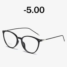 Load image into Gallery viewer, Elbru Cat Eye Finsihed Myopia Glasses With Diopter 0 -0.5 1.0 1.5 2.0 2.5 3.0 3.5 4.0 4.5 5.0 5.5 6.0 Nearsighted Eyeglasses