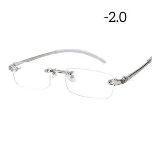 Elbru Chic Ultralight Myopic Glasses TR90 Frameless Glasses Resin Myopia Glasses Prescription Glasses With Diopter -1.0 to -4.0