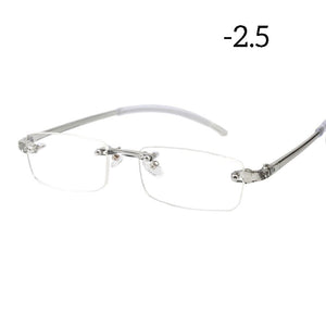 Elbru Chic Ultralight Myopic Glasses TR90 Frameless Glasses Resin Myopia Glasses Prescription Glasses With Diopter -1.0 to -4.0