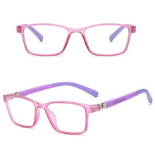 Load image into Gallery viewer, Elbru Children Anti-blue Light Silicone Glasses Kids Soft Frame Goggle Plain Glasses Eyeglasses Frame Clear Lens Eyewear