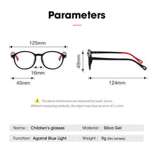 Carica l'immagine nel visualizzatore di Gallery, Elbru Occhiali in silicone per bambini Occhiali ottici rotondi retrò Occhiali da vista Kids Eye Fame per bambini Ragazzi Ragazze Cute Eywear Oculos 