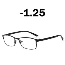 Load image into Gallery viewer, Elbru Classic Business Blue Light Blocking Myopia Glasses Men Metal Square Glasses -1.0 1.25 1.5 1.75 2.0 2.25 2.5 2.75 3.0 3.25