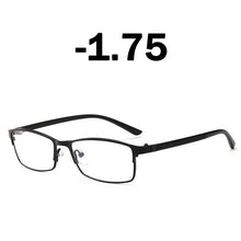 Load image into Gallery viewer, Elbru Classic Business Blue Light Blocking Myopia Glasses Men Metal Square Glasses -1.0 1.25 1.5 1.75 2.0 2.25 2.5 2.75 3.0 3.25