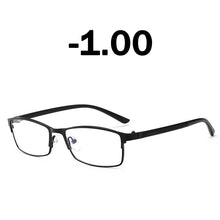 Load image into Gallery viewer, Elbru Classic Business Blue Light Blocking Myopia Glasses Men Metal Square Glasses -1.0 1.25 1.5 1.75 2.0 2.25 2.5 2.75 3.0 3.25