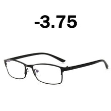 Load image into Gallery viewer, Elbru Classic Business Blue Light Blocking Myopia Glasses Men Metal Square Glasses -1.0 1.25 1.5 1.75 2.0 2.25 2.5 2.75 3.0 3.25