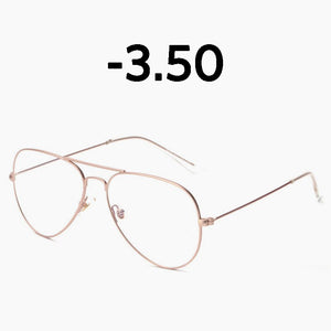 Elbru Classic  Metal Finished Myopia Glasses Nearsighted Glasses Prescription Glasses Diopter -1.0 1.5 2.0 2.5 3.0 3.5 4