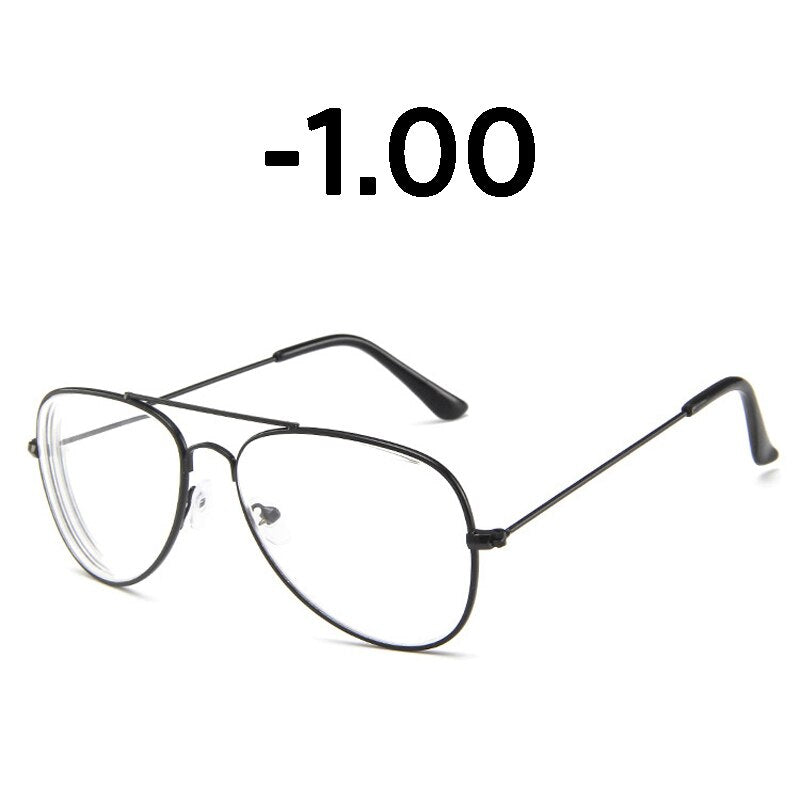 Elbru Classic  Metal Finished Myopia Glasses Nearsighted Glasses Prescription Glasses Diopter -1.0 1.5 2.0 2.5 3.0 3.5 4