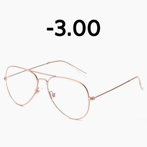Elbru Classic  Metal Finished Myopia Glasses Nearsighted Glasses Prescription Glasses Diopter -1.0 1.5 2.0 2.5 3.0 3.5 4