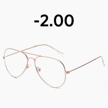 Load image into Gallery viewer, Elbru Classic  Metal Finished Myopia Glasses Nearsighted Glasses Prescription Glasses Diopter -1.0 1.5 2.0 2.5 3.0 3.5 4