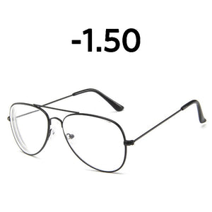 Elbru Classic  Metal Finished Myopia Glasses Nearsighted Glasses Prescription Glasses Diopter -1.0 1.5 2.0 2.5 3.0 3.5 4