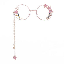 Load image into Gallery viewer, Elbru Cute Sakura Pendant Optical Glasses Frame Women Girls Round Retro Eyeglasses Cosplay Decor Eyewear Glass Oculos De Gafas