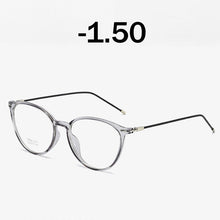 Load image into Gallery viewer, Elbru Diopter 0 -0.5 1.0 1.5 2.0 2.5 3.0 3.5 4.0 4.5 5.0 5.5 6.0 Myopia Glasses  Transparent Cat Eye Frame Myopic Eyewear