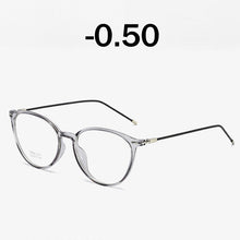 Load image into Gallery viewer, Elbru Diopter 0 -0.5 1.0 1.5 2.0 2.5 3.0 3.5 4.0 4.5 5.0 5.5 6.0 Myopia Glasses  Transparent Cat Eye Frame Myopic Eyewear