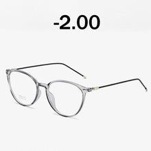 Load image into Gallery viewer, Elbru Diopter 0 -0.5 1.0 1.5 2.0 2.5 3.0 3.5 4.0 4.5 5.0 5.5 6.0 Myopia Glasses  Transparent Cat Eye Frame Myopic Eyewear