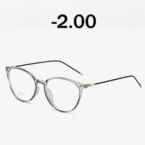 Elbru Diopter 0 -0.5 1.0 1.5 2.0 2.5 3.0 3.5 4.0 4.5 5.0 5.5 6.0 Myopia Glasses  Transparent Cat Eye Frame Myopic Eyewear