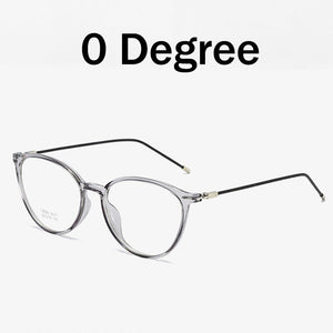 Elbru Diopter 0 -0.5 1.0 1.5 2.0 2.5 3.0 3.5 4.0 4.5 5.0 5.5 6.0 Myopia Glasses  Transparent Cat Eye Frame Myopic Eyewear