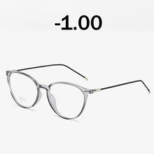 Load image into Gallery viewer, Elbru Diopter 0 -0.5 1.0 1.5 2.0 2.5 3.0 3.5 4.0 4.5 5.0 5.5 6.0 Myopia Glasses  Transparent Cat Eye Frame Myopic Eyewear